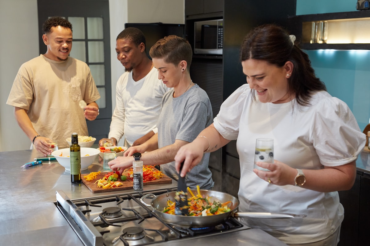 Plant-based meal with legumes and seasonal vegetables