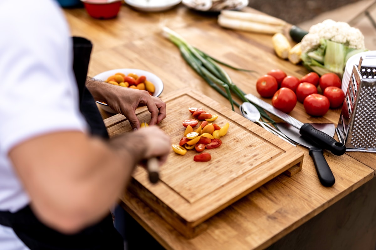 Fresh ingredients arranged for meal preparation